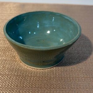 New Handcrafted Teal Pottery Bowl